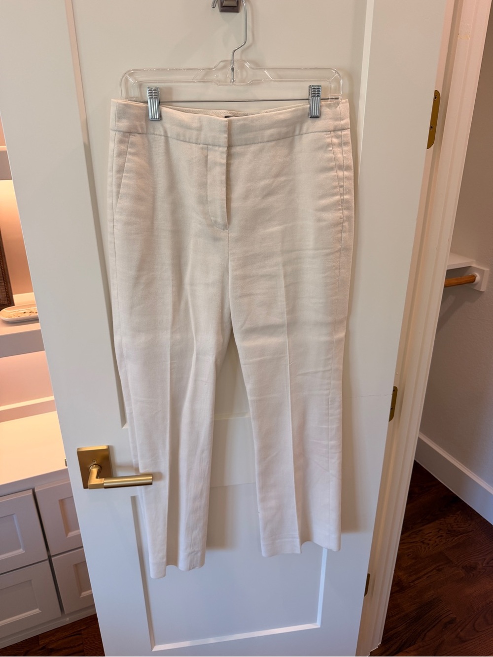 J. Crew Cream Straight-Leg Dress Pants